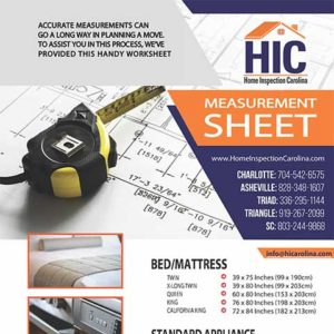 HIC Measurement Sheet HIC Measurement Sheet Home Inspection Carolina - Top Home Inspectors in Charlotte, Raleigh, Asheville.