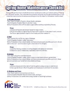 HIC Spring Maintenance Guide 2024 HIC spring maintenance guide