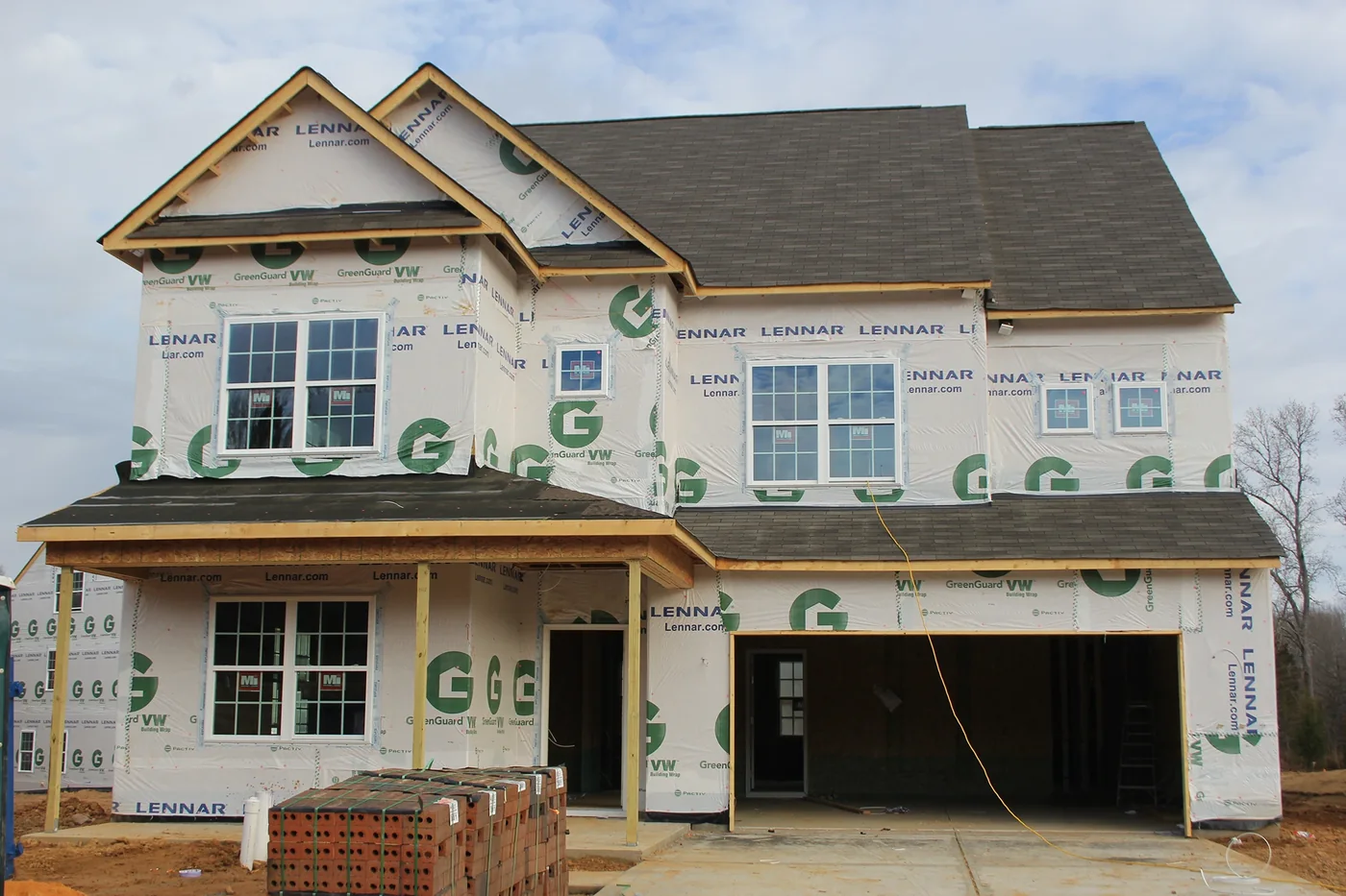 New construction home being inspected